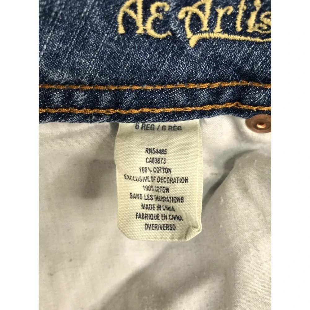 American Eagle Jeans Women's Size 6 (31x32) Artist Flare Leg Distressed Blue